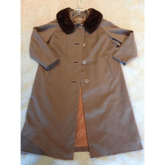 Hecht's Jackets & Blazers - Vintage 1960s Womens Wool and Fur 3/4 Sleeve Coat Moth Holes